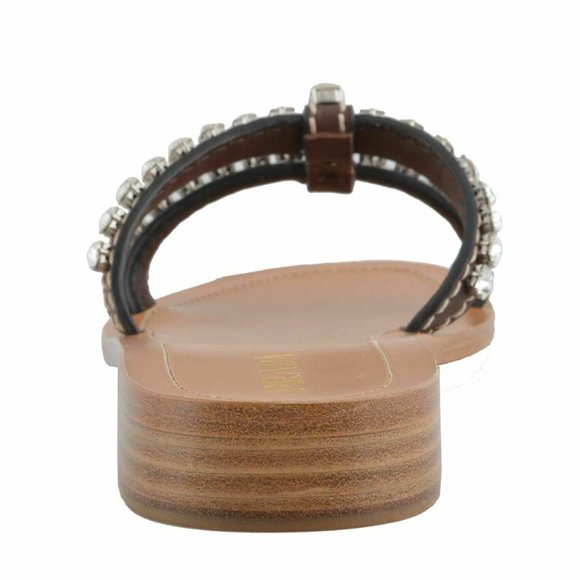 Prada Women's Leather Crystal Decorated Flip Flop - Picture 3 of 8